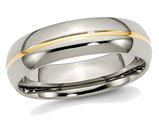 Men's Chisel Titanium 6mm Yellow Plated Wedding Band Ring